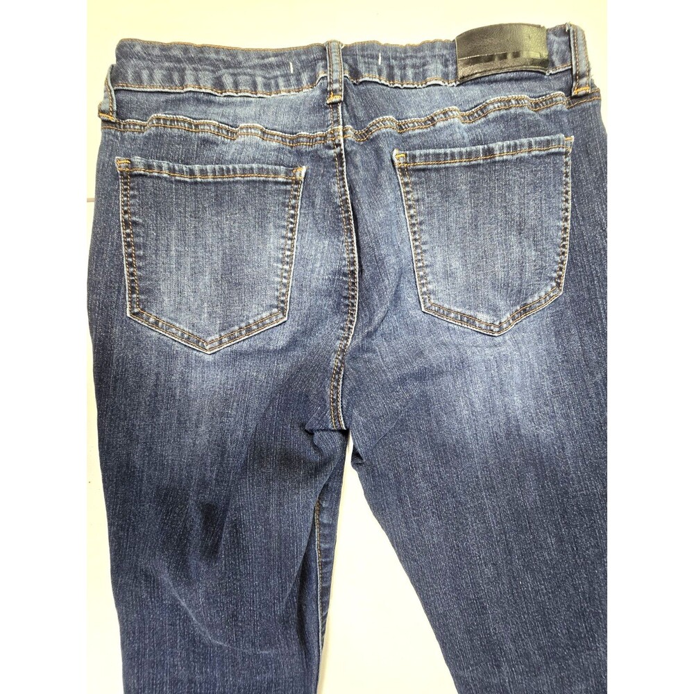 !it Womens Tiffany Denim Blue Skinny Ankle Jeans Raw Hem Size 10 Stretch - Picture 4 of 8